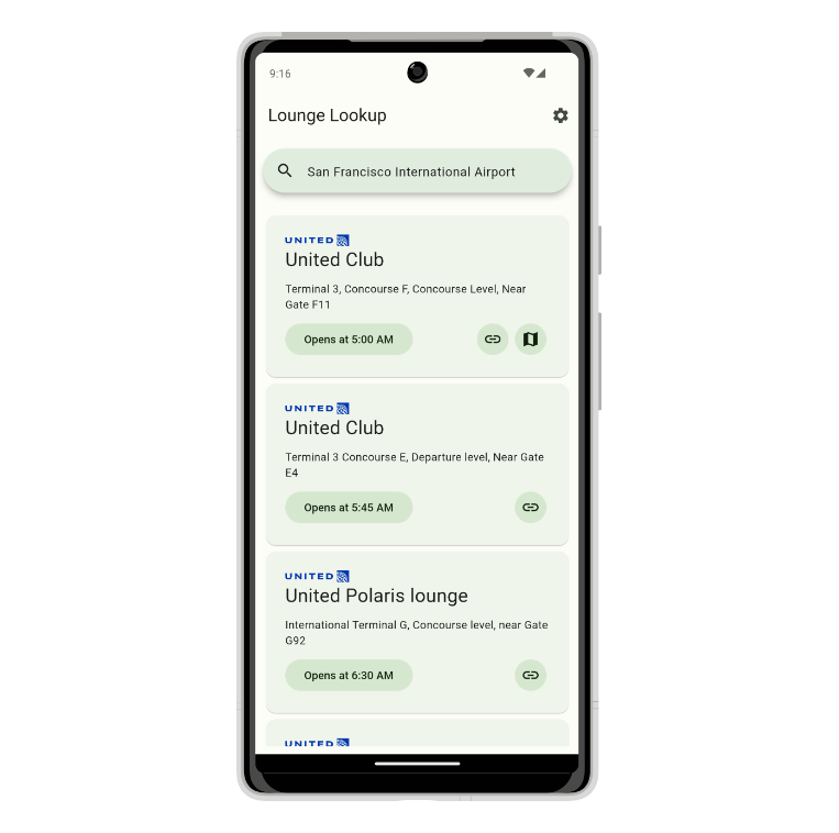 Lounge Lookup Mobile App